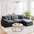 thumbnail image 2 of BUIORD Modular Sectional Couch, 115" Oversize L-Shape Sofa and Couch with Reversible Ottoman, 4-Seat Deep Seat Sectional Sofa for Living Room, Gray, 2 of 8