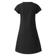 thumbnail image 3 of Pntutb Dresses for Women Clearance Summer Style V-Neck Print Dress Short Sleeve Ladies Dress, 3 of 4