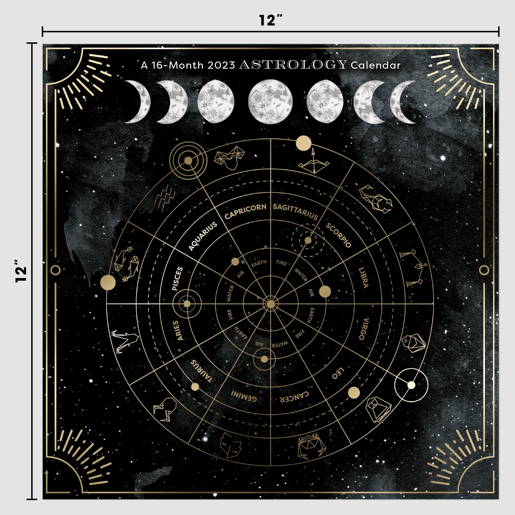 Trends International 2023 Astrology Wall Calendar Pushpins