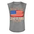 thumbnail image 3 of Independence Day Shirt Men 250 Anniversary Usa Patriotic Shirts Crew Neck Graphic American Flag Tank Tops Sleeveless Big and Tall 1776 - 2026 T Shirts Gray M, 3 of 3