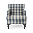 thumbnail image 6 of GDF Studio Eve Contemporary Fabric Upholstered Club Chair with Nailhead Trim, Blue Checkerboard, 6 of 6