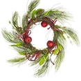 thumbnail image 1 of Red and Green Jingle Bell Glitter Artificial Christmas Wreath - 21-Inch, Unlit, 1 of 6