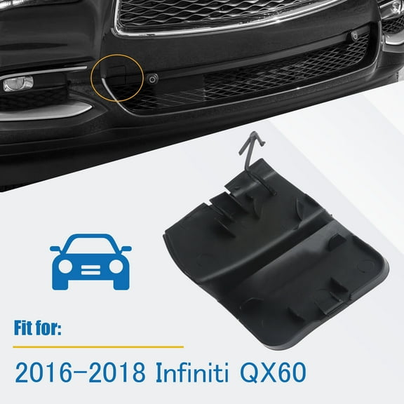 Front Bumper Tow Hook Hole Cover Plate Fit for Infiniti QX60 2016 2017 2018