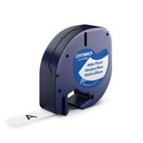 DYMO Letratag Plastic Tape, Self Adhesive, 12 Mm X 4 M Roll, Black Print On White, S0721660