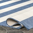 thumbnail image 4 of nuLOOM Alexis Striped Indoor/Outdoor Blue 8' Coastal Square Rug, 4 of 9