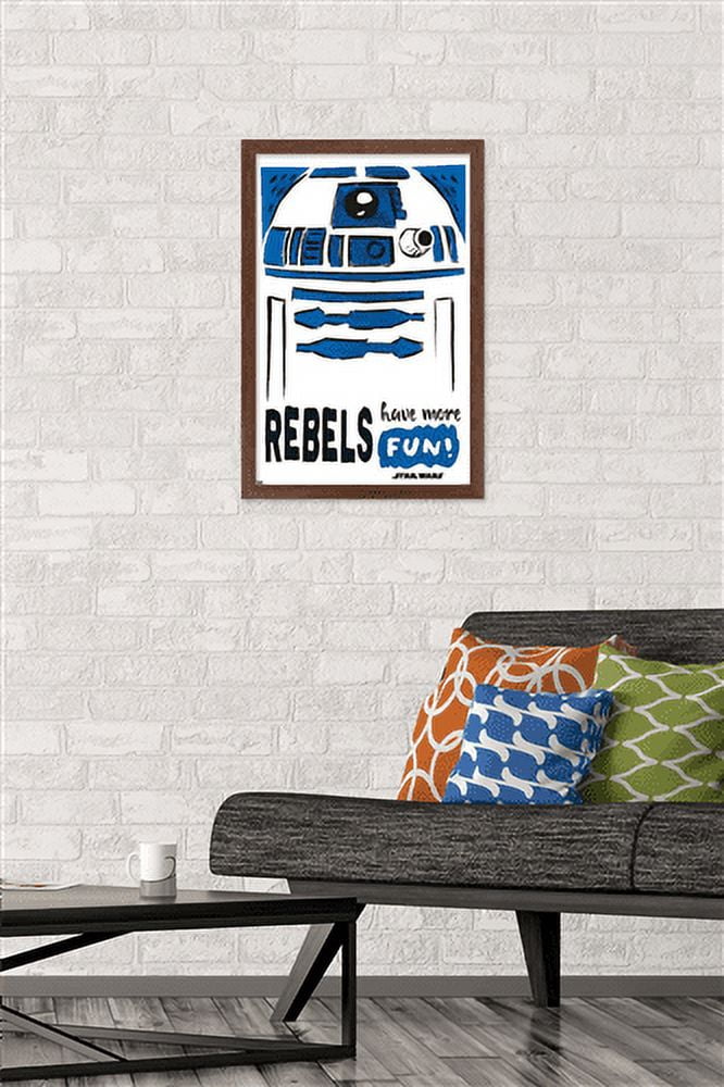 Star Wars: Saga - R2-D2 Fun Wall Poster, 14.725" x 22.375", Framed