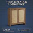 thumbnail image 2 of OAKHAM Buffet, Armoire en Rotin avec Portes Armoire de Rangement de Cuisine Style Ferme, Armoire d'Accent Bohème pour Salon, Noyer Spécial, 2 of 6