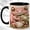 Black, variant on Pink Frog Coffee Mug, Forest Mushroom Mug, Ceramic 11 oz