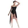 thumbnail image 3 of YONGHS Women Lyrical Dance Dress Asymmetrical Tulle Skirt Leotard Modern Contemporary Dancewear Dusty Pink XXL, 3 of 7
