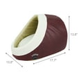 thumbnail image 3 of SUSSEXHOME Pets 13.8 x 17.7 x 13.8 Inches Washable Dog Bed for Small Dogs - Cozy Pet Tent Design Plush Dog Cave Bed - Semi Covered Hooded Cat Bed - BURGUNDY, 3 of 7