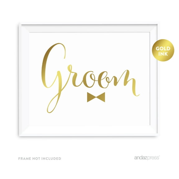 Groom Metallic Gold Wedding Party Signs