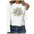 thumbnail image 2 of Hauts de Sortie pour Femmes Mode T-shirt Imprimé Bonne Année Manches Longues Col Rond Blouse Décontractée, 2 of 5