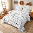 thumbnail image 3 of Erosebridal Cute Ghost Twin Quilt Set, Halloween Doodle Twin Coverlet Set for Boys Girls, White Black, 2-Piece 1 Bedspread and 1 Pillowcase, 3 of 7
