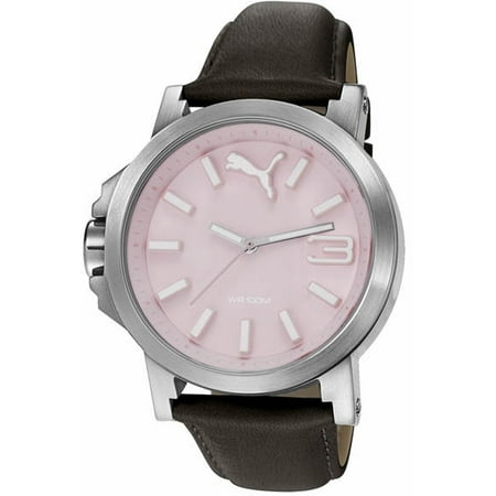 Women's Puma Ultrasize Brown And Pink Left Handed Leather Watch PU103462010