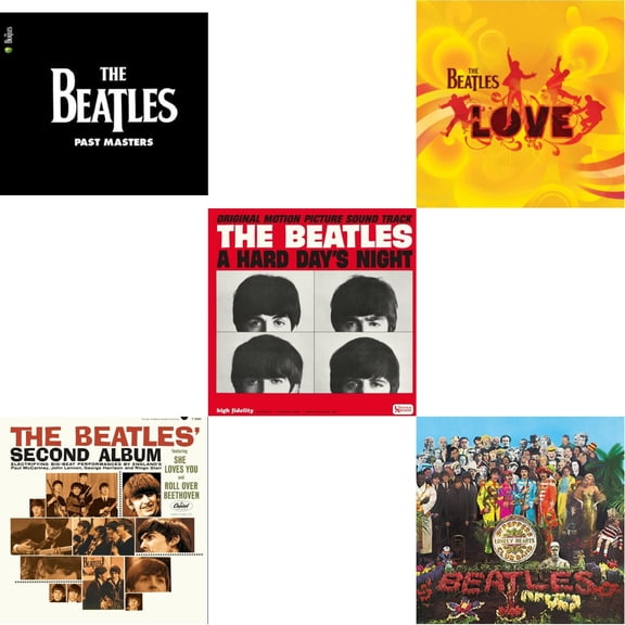 Past Masters 1 & 2 & Beatles Second Album  & Hard Day's Night (Ost)  & Love  & Sgt. Pepper's Lonely Hearts Club Band (2017 Stereo Mix/180G/Original Stencils) [LP Vinyl Bundle]