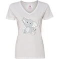 thumbnail image 3 of Inktastic Elephant Women's V-Neck T-Shirt, 3 of 5