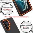 thumbnail image 3 of Xhy Samsung Galaxy S23 Ultra Case with Lens Protector Military Grade Heavy Duty Protection 3 in 1 Shockproof Armor Rugged Durable Detachable for Galaxy S23 Ultra Phone - Black+Orange, 3 of 7