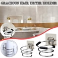 thumbnail image 7 of Wovilon Hooks Hangers Holders Wall Mounted Hair Dryer Holder Bathroom Shelf Hairdryer Rack Bracket Gracious, 7 of 7