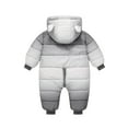 thumbnail image 4 of LZHGirlshop Cute Baby Boys Snowsuit New Born Girls Gradient Printed Zipper with Pocket Winter Coat Toddler Clothes ,Gray,9-12M, 4 of 8