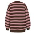 thumbnail image 4 of POROPL Women's Sweaters Long Sleeve Crew Neck Sweater Oversized Knitted Striped Top Size S-XL, 4 of 5