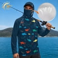 thumbnail image 3 of SEANATIVE Sun Protection Fishing Hoodie for Men, Long Sleeve Hooded Full Coverage Fishing Shirt Workout Camping Running Hooded Top with Mesh Face Mask, 4XL, Fish Bubble Print, 3 of 7