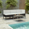 thumbnail image 1 of vidaXL 3 Piece Garden Lounge Set with Cushions Poly Rattan Black, 1 of 5