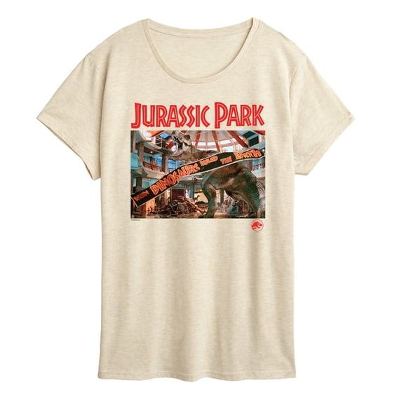 Jurassic Park - T-Rex Banner Scene - Women's Short Sleeve Graphic T-Shirt