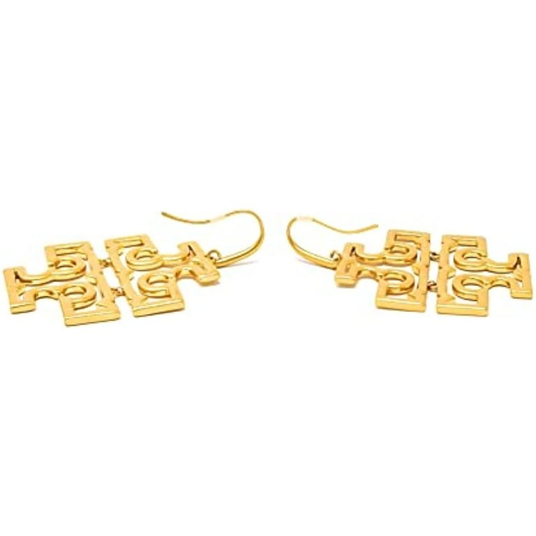 即発送【Tory Burch】BRITTEN CUT OUT DROP EARRINGS ピアス TORY BURCH BRITTEN GOLD TONE LOGO WOMEN'S DROP EARRINGS