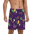 thumbnail image 2 of Easygdp Mardi Gras and Donuts Men's Short Pajama Pants, Sleep Shorts, Household Pants, Casual Pants with Pockets - 3X-Large, 2 of 9
