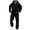 Black, variant on Men's Full-Zip Polo Jacket & Drawstring Pants Set, 2-Piece Regular Fit Casual Tracksuit with Pockets, Solid Color, Multiple Sizes