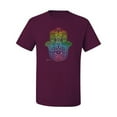 thumbnail image 2 of Wild Bobby, Colorful Rainbow Hamsa Symbol Spiritual Yoga, Pop Culture, Men Graphic Tees, Maroon, Small, 2 of 3