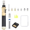 thumbnail image 1 of 12 in 1 Butane Gas Soldering Iron Kit Adjustable Cordless Butane Powered Soldering Iron Welding Torgold black, 1 of 5