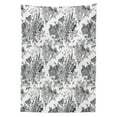thumbnail image 3 of Ambesonne Floral Tablecloth Rectangular Table Cover, Detailed Engraving Spring, 60"x84", Charcoal Grey and White, 3 of 4