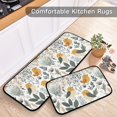 thumbnail image 6 of Dailycode 2 Pcs Kitchen Rug Set Non Slip Absorbent Soft Floor Mats for Kitchen Bathroom Cute Birds and Plants 19.7"x27.6"+19.7"x47.2", 6 of 7