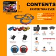 thumbnail image 2 of Slot Car Race Track Set with 4 Light-Up Cars, 2 Speed Adjustable Steering Wheel Controllers, 16.7ft Track with Overpass, Lap Counter, Dual Power Mode, Gift for Boys Girls Age 8+, 2 of 7