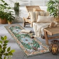 thumbnail image 5 of Findosom 2'x6' Vintage Boho Runner Rug Washable Non-slip Area Rug,Hallway Indoor Farmhouse Bedroom Kitchen Living Room Non Shedding Runner, Contemporary Low Plie Floor Carpet Doormat,Green, 5 of 9