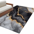 thumbnail image 2 of Area Rug 48×72in, Modern Marble Texture Floor Carpet Living Room Rug, Black White Gold Stone Style Non-Slip Welcome Mat Indoor Rugs for Bedroom Dining Room, 2 of 9