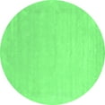 thumbnail image 1 of Ahgly Company Indoor Round Solid Emerald Green Modern Area Rugs, 7' Round, 1 of 4