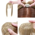 thumbnail image 5 of MY-LADY Synthetic Hair Topper with 3D Air Bangs Clip in Top Extensions Closure Hair Piece for Women ash brown/gold blonde/bleach blonde, 5 of 8