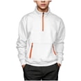 thumbnail image 2 of Boys Quarter Zip Hoodies Sweatshirt Long Sleeve Pullover Top Zipper Pocket Casual Hooded, 2 of 8