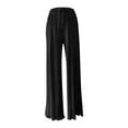 thumbnail image 4 of Besolor Women's Pleated Wide Leg Palazzo Pants with Drawstring High Waisted Casual Baggy Flowy Beach Pants Trousers, 4 of 6