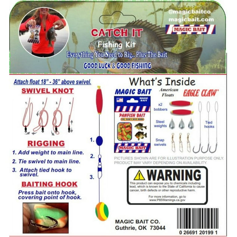 Magic Bait, Catch It Fishing Kit, Panfish, 12pc Kit