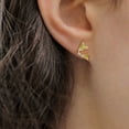 thumbnail image 3 of Arete broquel dorado mujer CYRA de dos mariposas circonia, 3 of 3