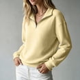 thumbnail image 5 of Quarter Zip Tops for women Ribbed Sleeve Cuffs Women Workout Pullover Hoodies Collared Waffle Knit Oversized Sweatshirt, 5 of 5