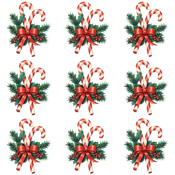 9PCS  ironing applique patch,  Christmas Bell Wreath Pattern Print Design , Easy Heat Transfer for Clothing, T-Shirts, Jeans, Backpacks, Hats & Pillows