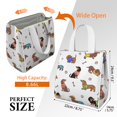 thumbnail image 3 of Dachshund Footprint Bone Insulated Lunch Bag for Women & Adults,Large Portable Soft Cooler Lunch Bag,Thermal Food Storage Tote with Pearl Cotton,8.66L,8.75x5.75x9.5 Inch, 3 of 6