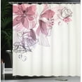 thumbnail image 4 of Ambesonne Flowers Shower Curtain, Buds Leaf Themed Print Art, 69"Wx75"L, Dried Rose Mauve, 4 of 5