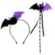 thumbnail image 1 of KAKOWELY 1 juego de diadema de Halloween con elemento de murciélago y varita, kit de diadema de Halloween para cosplay de murciélago, 1 of 4