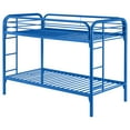 thumbnail image 6 of Celeste Blue Metal Twin Over Twin Bunk Bed with Rung Ladder, Modern Bedroom Furniture, Durable Steel Frame, Full Guardrails, 78.5"W x 42"D x 59"H, 6 of 11