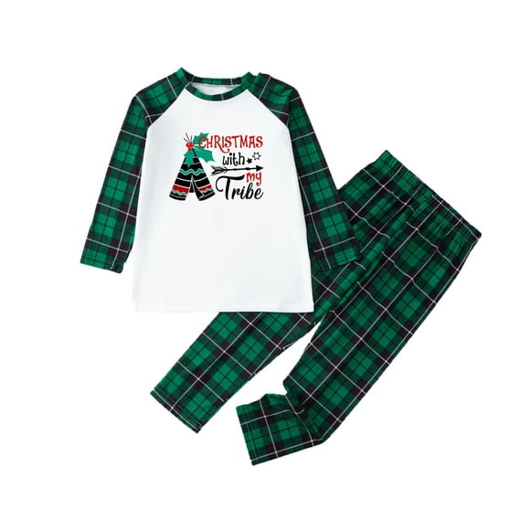 Matching Family Sets Christmas Casual Printed Top With Bottom Outfits Home Wear